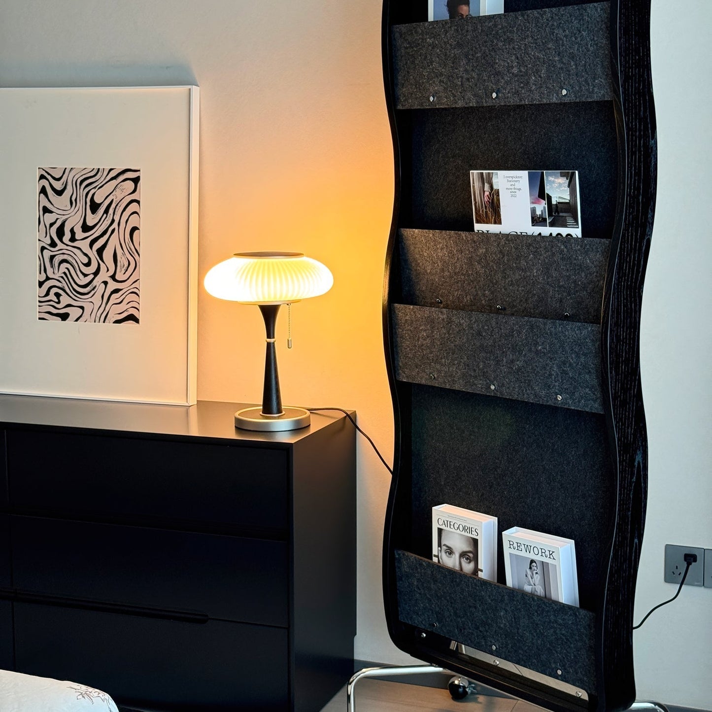 Matsutake Mushroom Table Lamp Wood Metal Glass