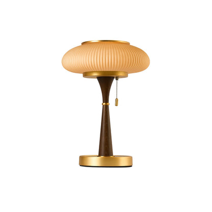 Matsutake Mushroom Table Lamp Wood Metal Glass