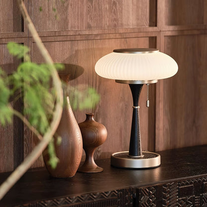Matsutake Mushroom Table Lamp Wood Metal Glass