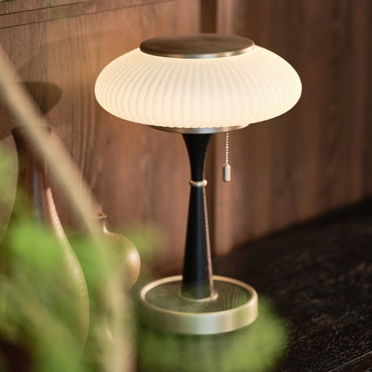 Matsutake Mushroom Table Lamp Wood Metal Glass