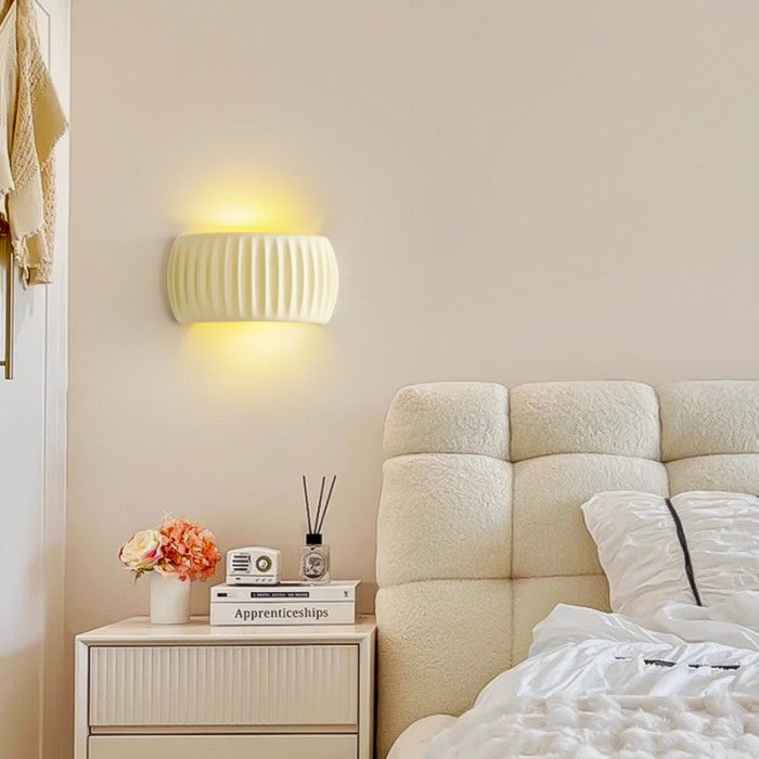 Art Deco Ribbed Resin Wall Sconce Light