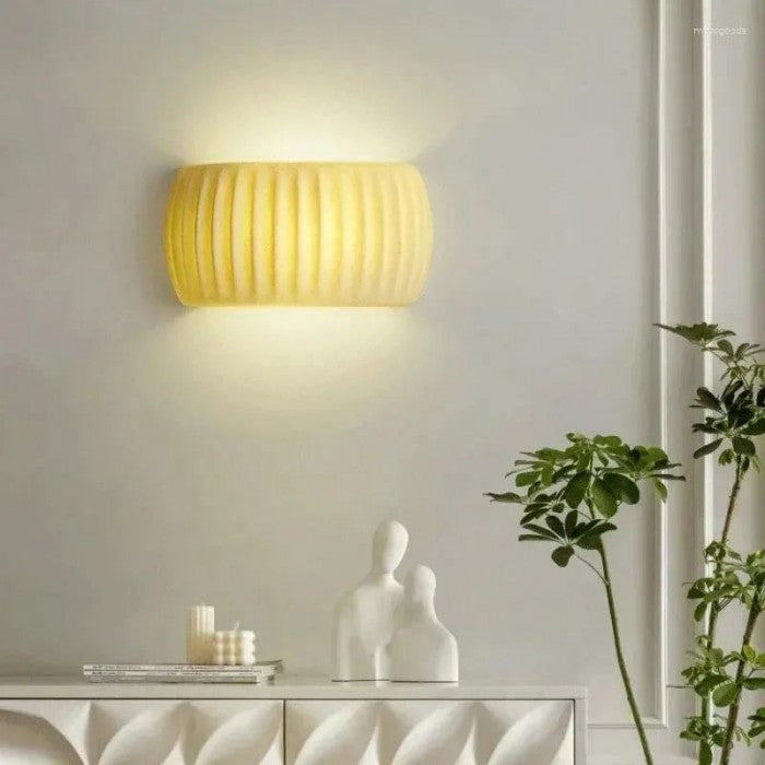 Art Deco Ribbed Resin Wall Sconce Light