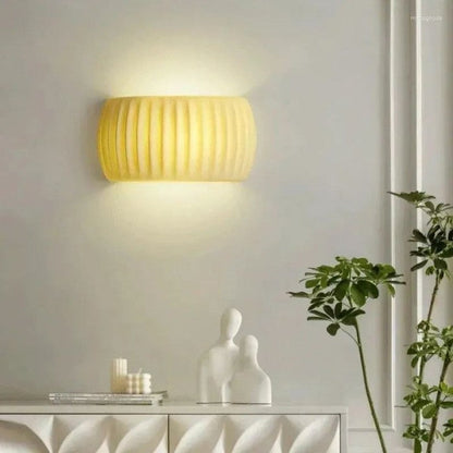 Art Deco Ribbed Resin Wall Sconce Light