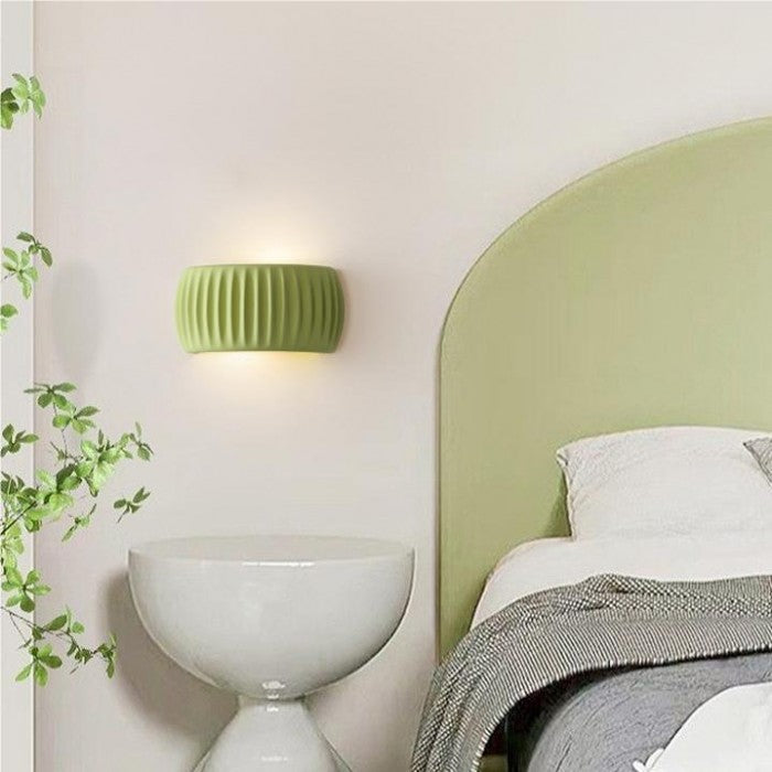 Art Deco Ribbed Resin Wall Sconce Light