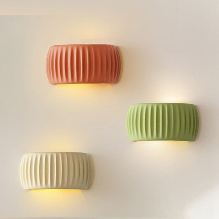 Art Deco Ribbed Resin Wall Sconce Light