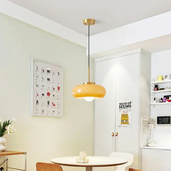 Modern Copper Glass Pendant Light Vintage Style