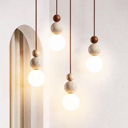 Travertine Lava Stone Pendant Light