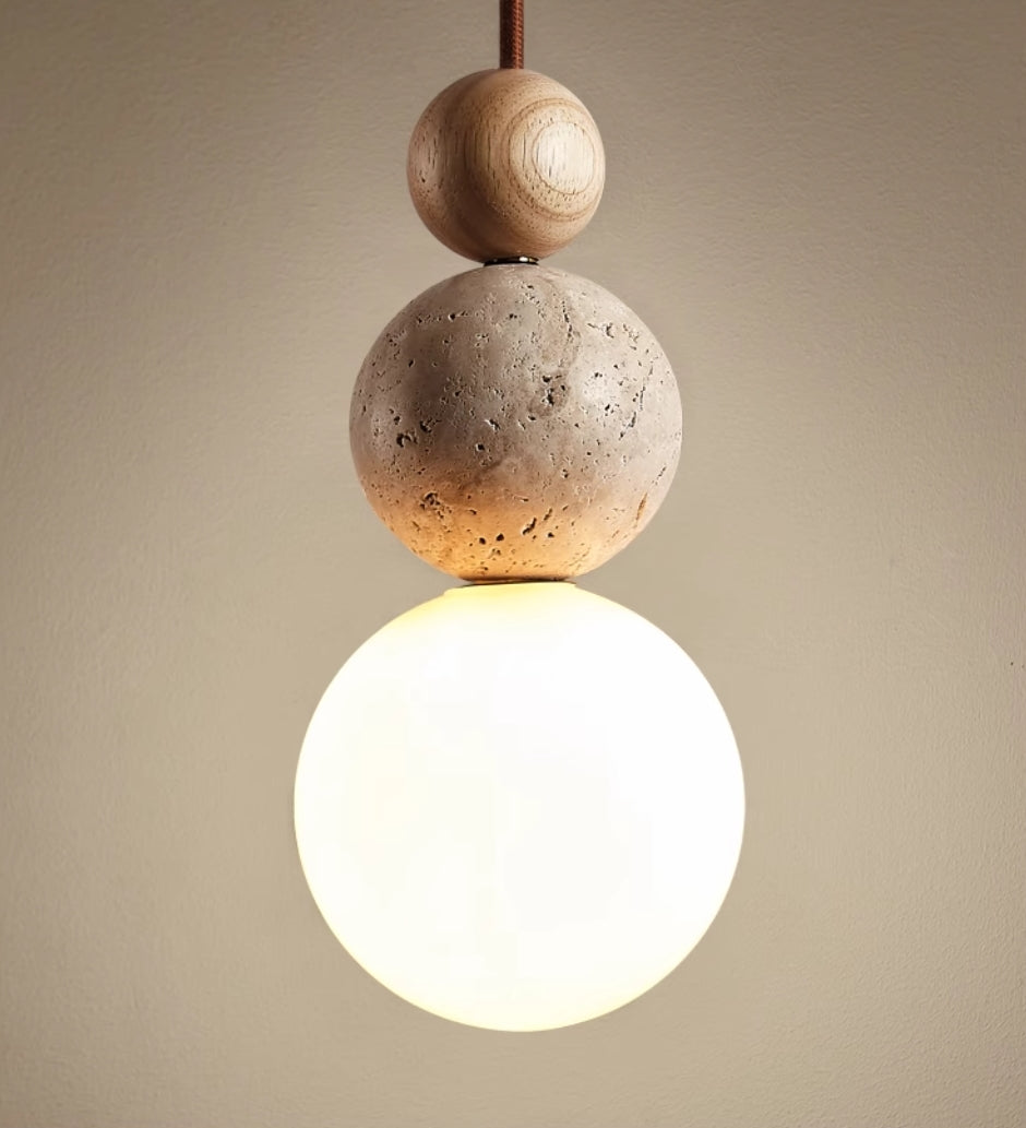 Travertine Lava Stone Pendant Light