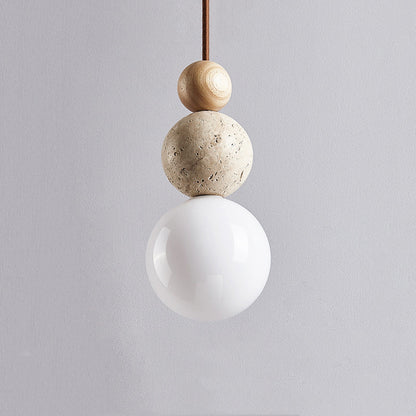 Travertine Lava Stone Pendant Light