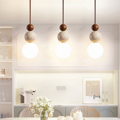 Travertine Lava Stone Pendant Light