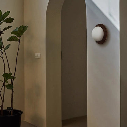 Minimalist White Wood Wall Sconce Light