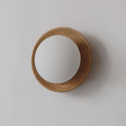Minimalist White Wood Wall Sconce Light