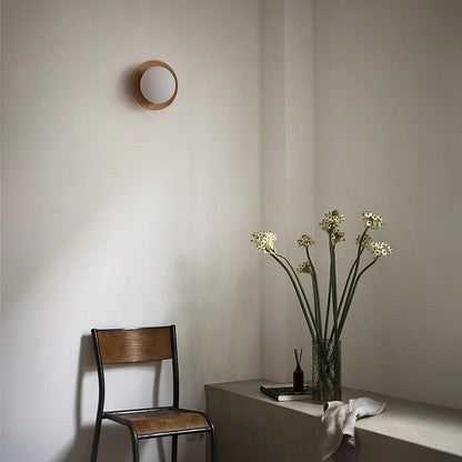 Minimalist White Wood Wall Sconce Light