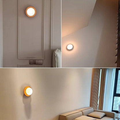 Minimalist White Wood Wall Sconce Light