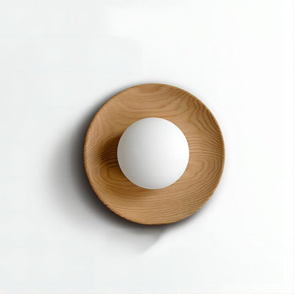 Minimalist White Wood Wall Sconce Light