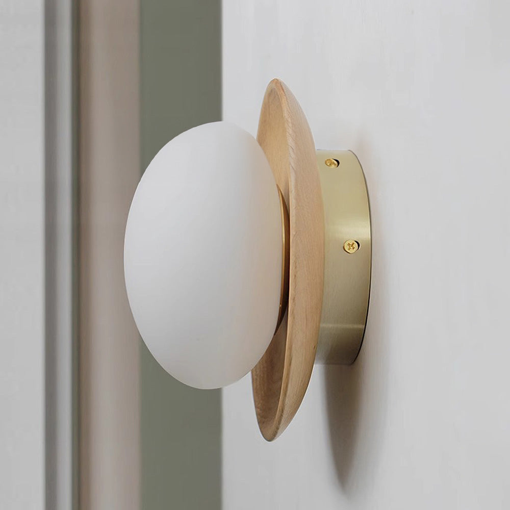 Minimalist White Wood Wall Sconce Light