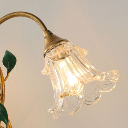 French Flower Crystal Glass Table Lamp