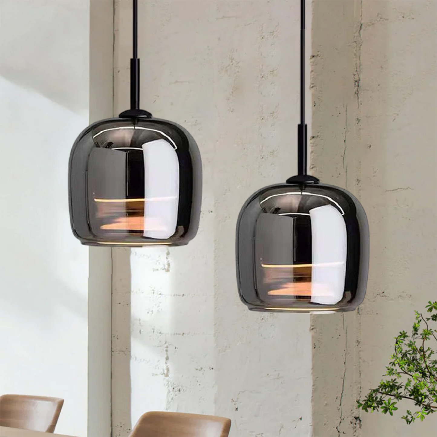 Nordic Black Glass Pendant Light Fixture