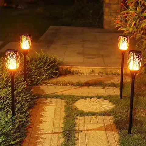 Outdoor Solar Torch Light with Flickering Flame