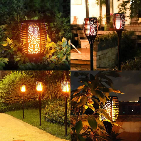 Outdoor Solar Torch Light with Flickering Flame