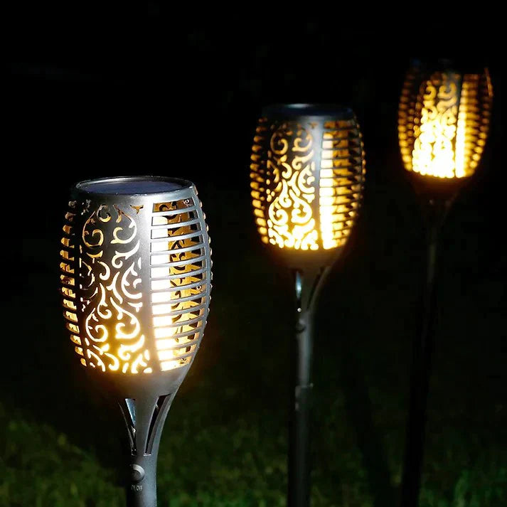 Outdoor Solar Torch Light with Flickering Flame