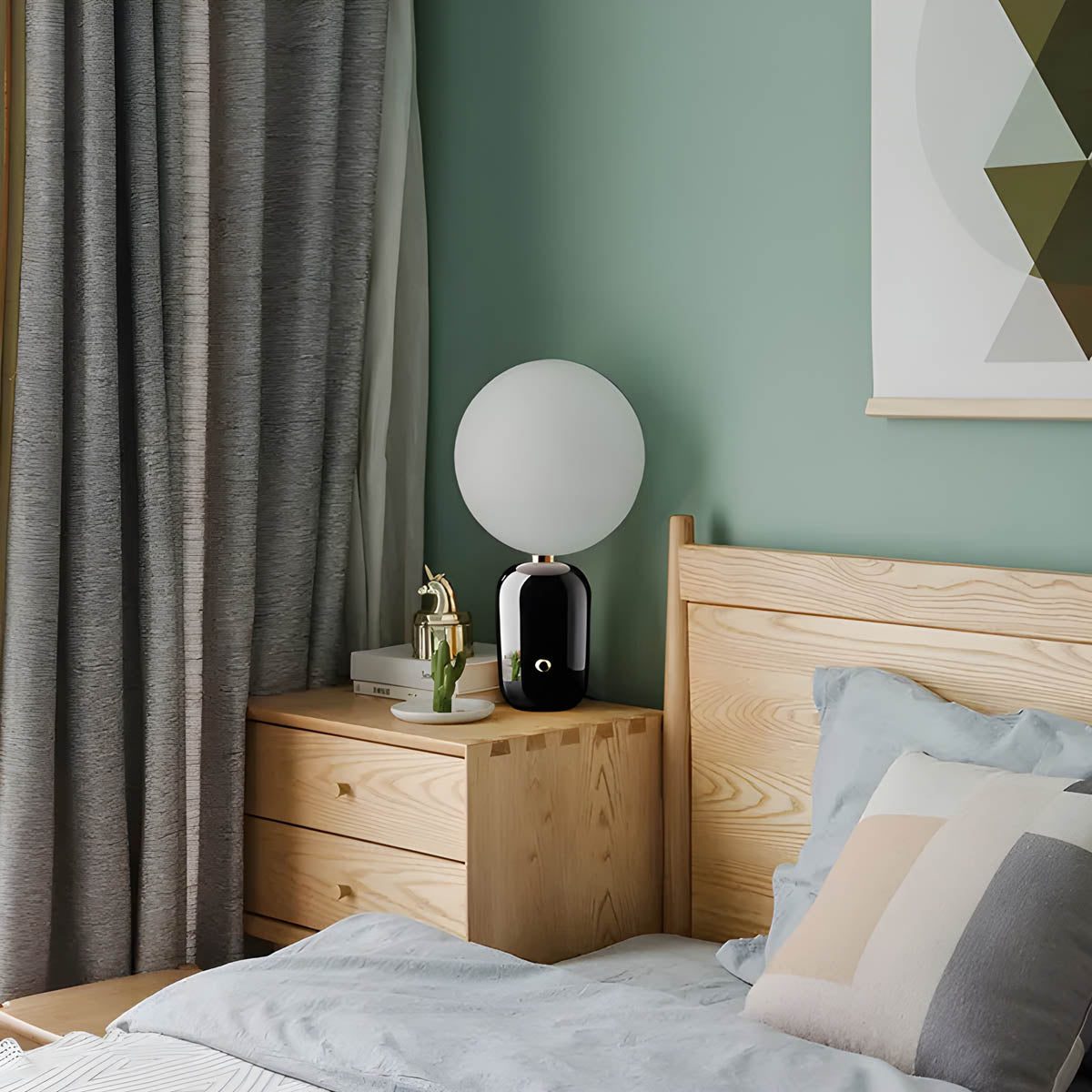 Raiso Modern Table Lamp with Glass Shade
