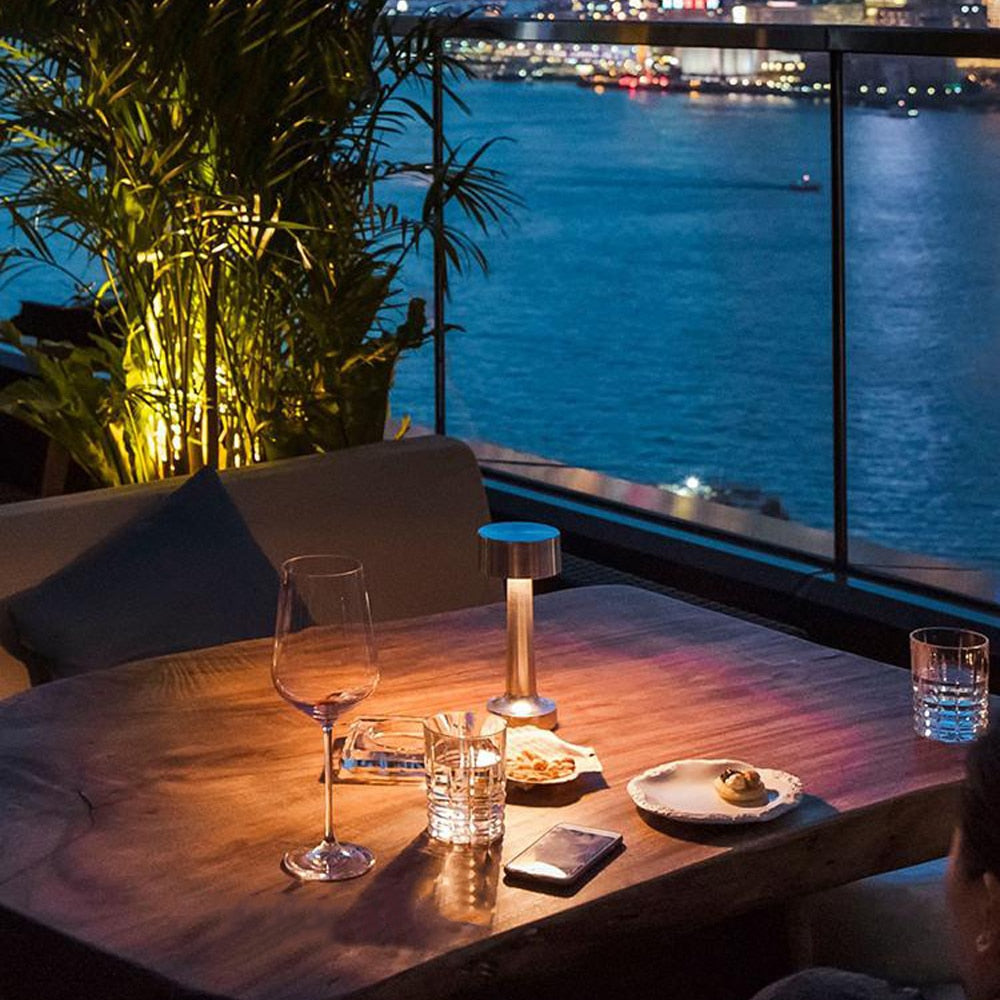 Dimmable LED Restaurant Bar Table Lamp Rechargeable