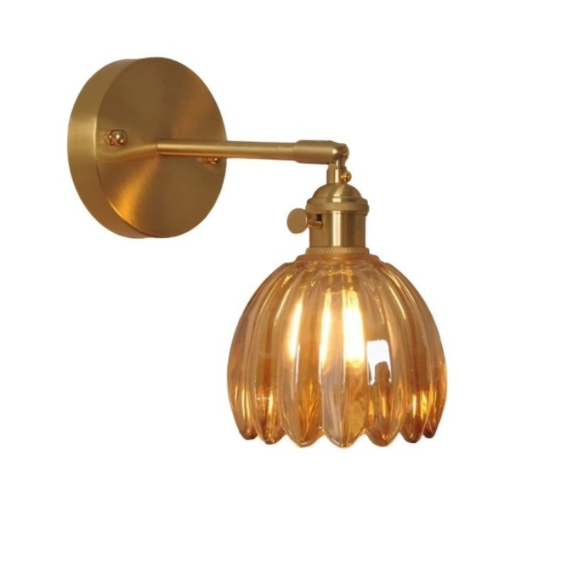 Vintage Tulip Glass Wall Sconce Light