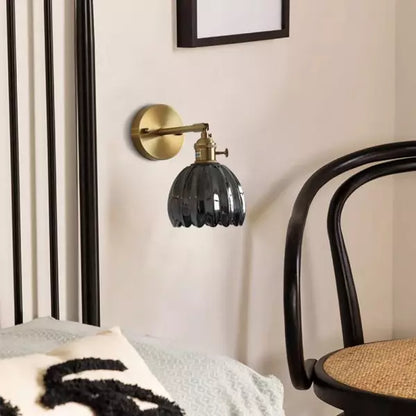 Vintage Tulip Glass Wall Sconce Light