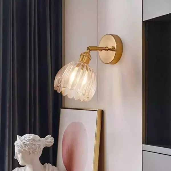 Vintage Tulip Glass Wall Sconce Light