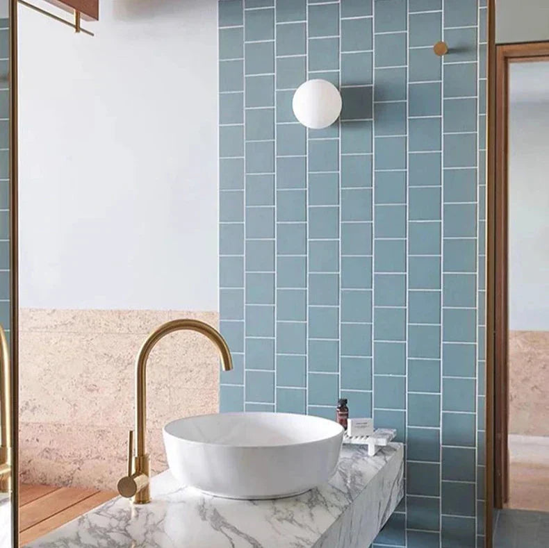 Modern White Glass Circular Wall Light