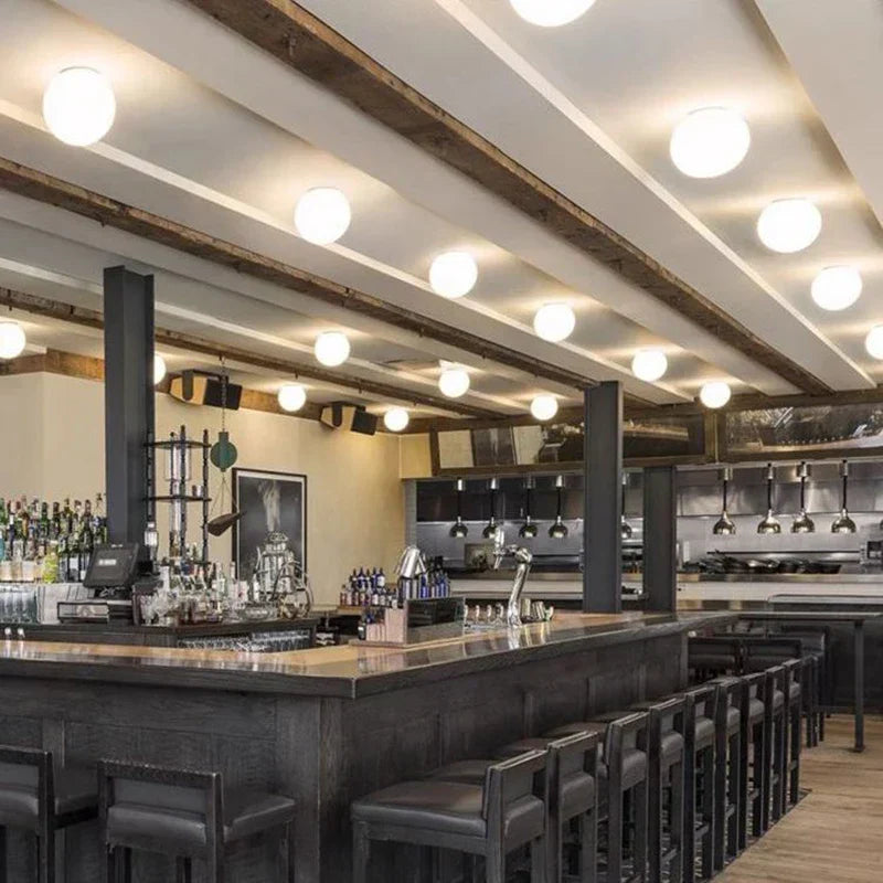 Modern White Glass Circular Wall Light