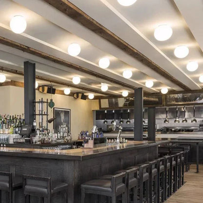 Modern White Glass Circular Wall Light