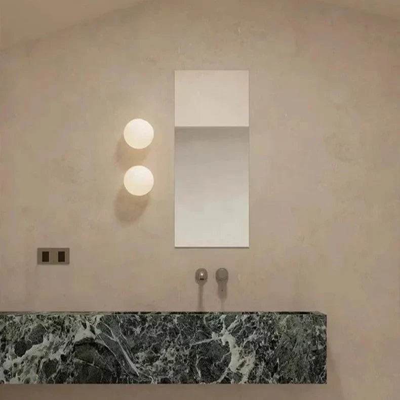 Modern White Glass Circular Wall Light