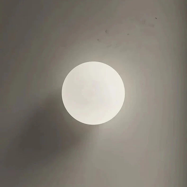 Modern White Glass Circular Wall Light