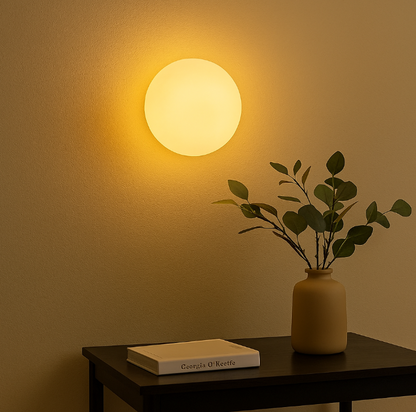 Modern White Glass Circular Wall Light