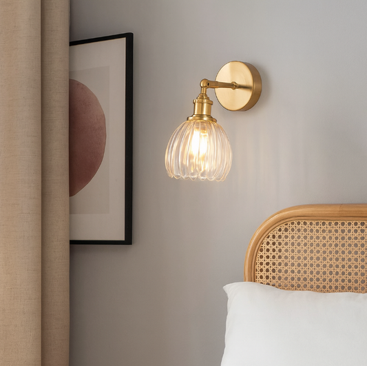 Vintage Tulip Glass Wall Sconce Light