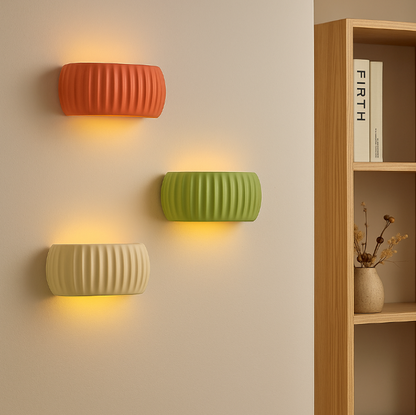 Art Deco Ribbed Resin Wall Sconce Light