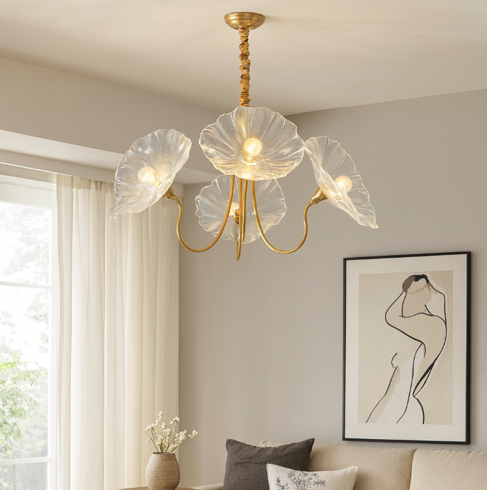 Murano Glass Flower Chandelier