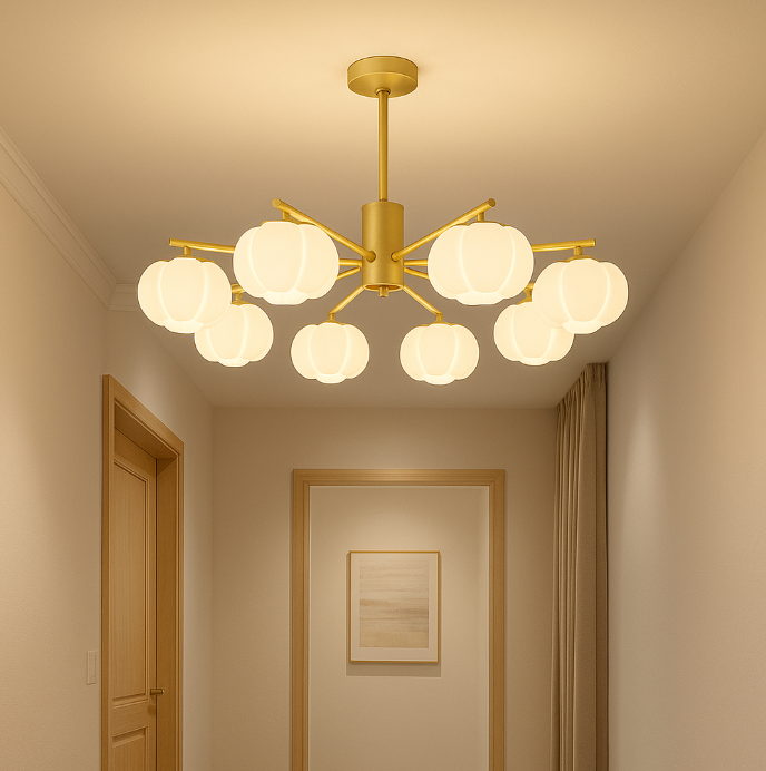 Modern Wooden Ball Chandelier Light