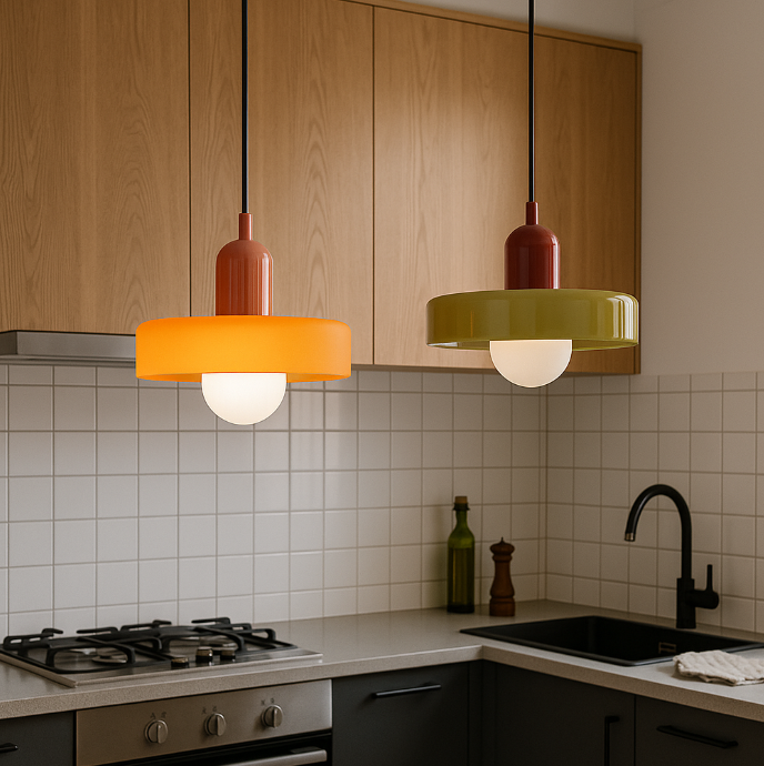 Bauhaus Colored Glass Pendant Ceiling Light