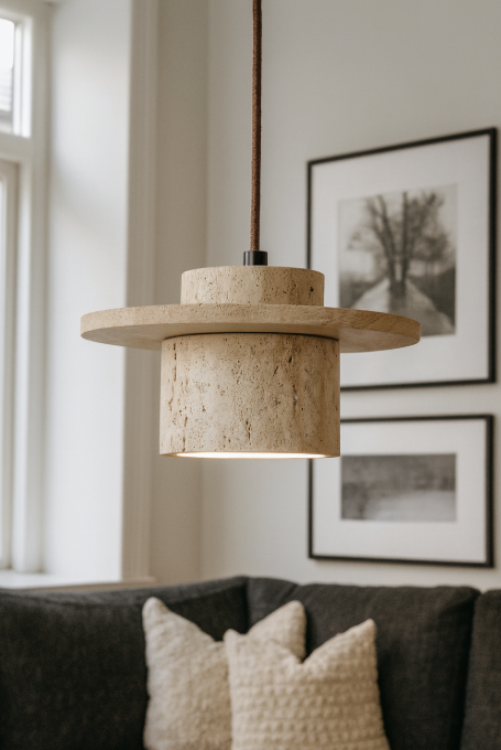 Travertine Stone Pendant Light Fixture