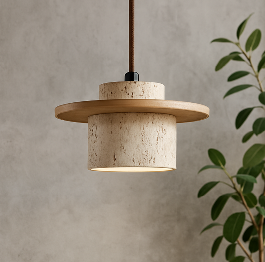 Travertine Stone Pendant Light Fixture