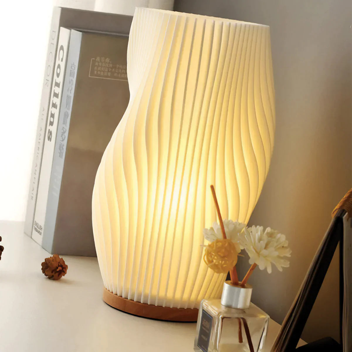 USB Dimmable Wavecrest Table Lamp Modern Design