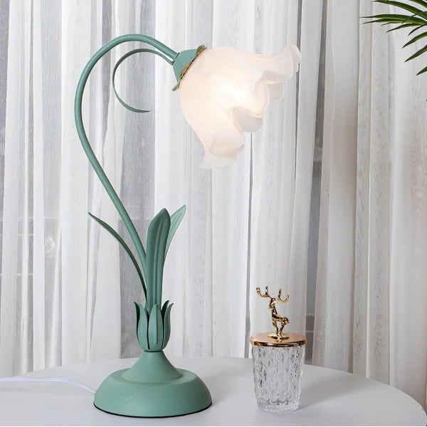 Vintage Adjustable Flower Table Lamp Metal Design