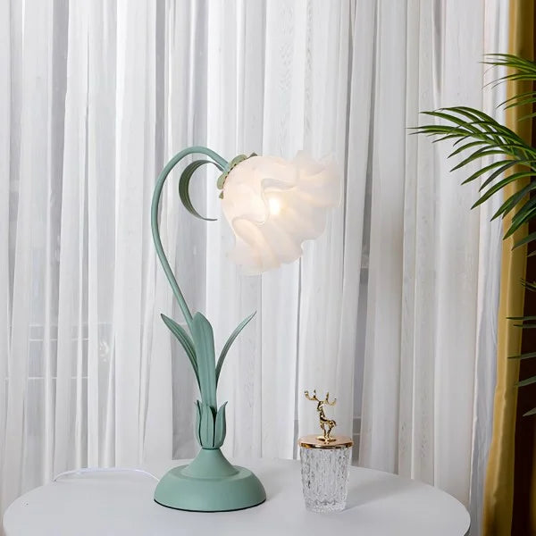 Vintage Adjustable Flower Table Lamp Metal Design