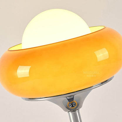 Vintage Bauhaus Yellow Glass Table Lamp