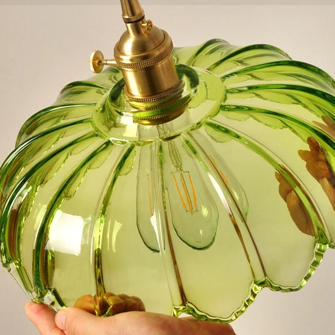 Vintage Glazed Floral Hanging Lamp