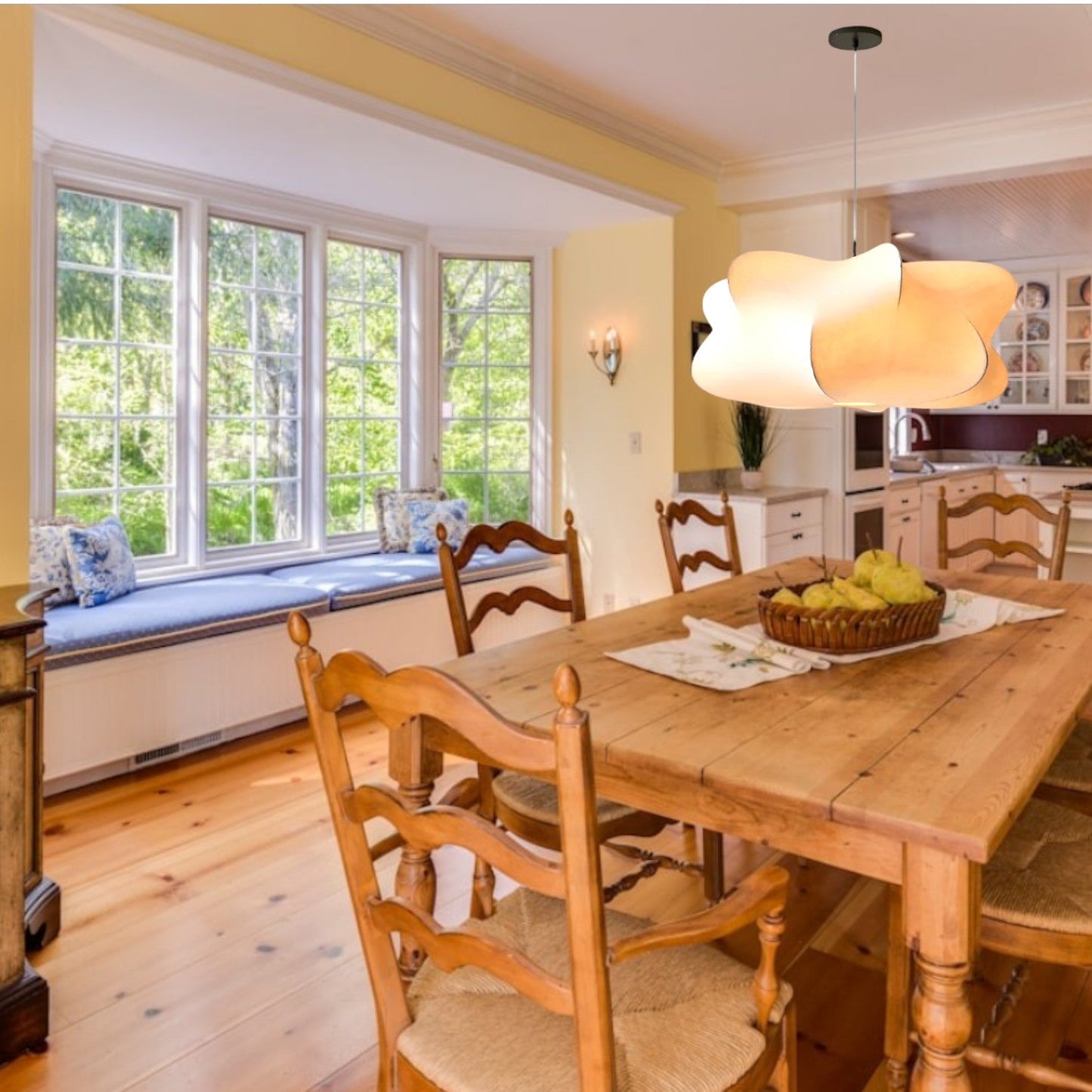 Wabi Sabi Silk Hanging Lamp Japanese Style