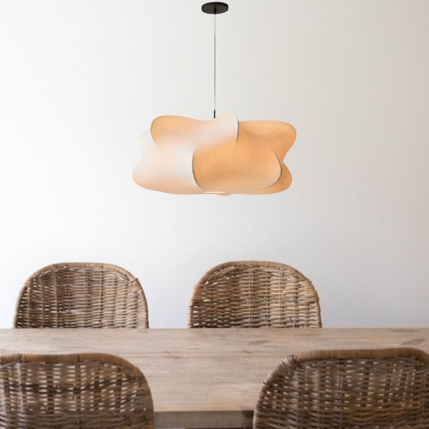 Wabi Sabi Silk Hanging Lamp Japanese Style